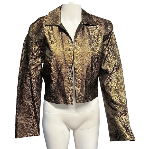 Vintage Lori Weidner - Women’s Metallic Open Blazer Sz 10 - Picture 1 of 6
